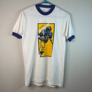 Vintage 1980s San Diego Chargers Ringer Tee Shirt Size M Single Stitch Soffee